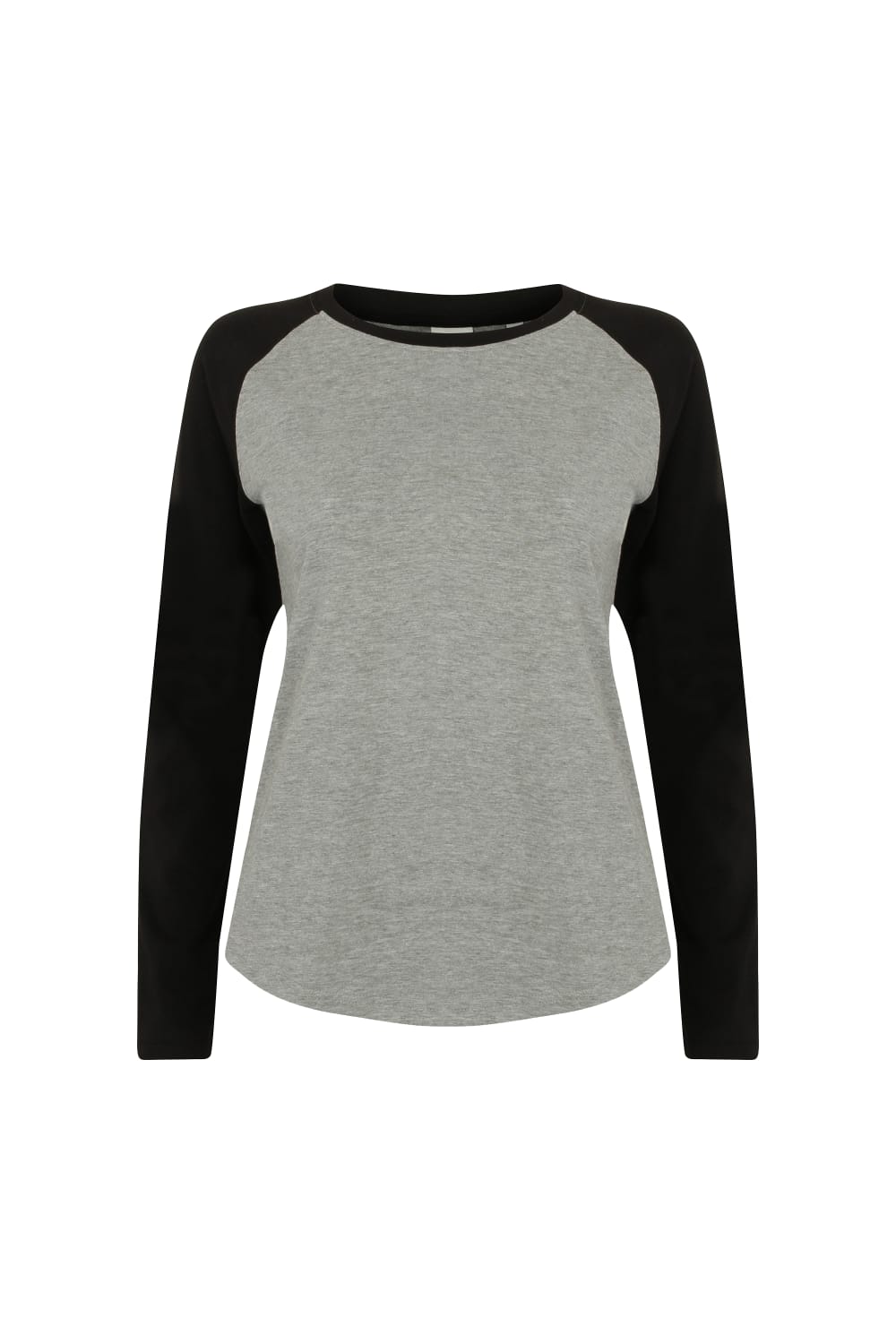 Skinnifit Womens/Ladies Long Sleeve Baseball T-Shirt (Heather Gray / Black)