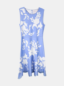 Carolina Herrera Women's Cielo Multi Fit and Flare Midi Floral Jacquard Dress