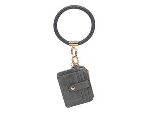 Jordyn Vegan Leather Bracelet Keychain With A Credit Card Holder