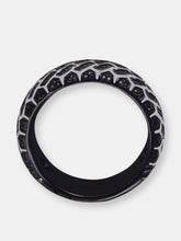 Load image into Gallery viewer, Racer Swag Black Rhodium Plated Sterling Silver Tire Tread Black Diamond Band Ring