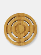 Load image into Gallery viewer, Michael Graves Design Expandable Slatted Round Bamboo Trivet, Natural