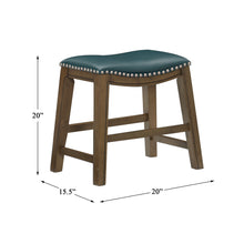 Load image into Gallery viewer, Pecos 20 in. Brown Backless Wood Frame Saddle Dining Bar Stool With Faux Leather Seat