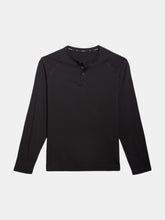 Load image into Gallery viewer, Go-To Long Sleeve Henley | Men&#39;s Black