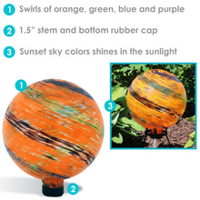 Load image into Gallery viewer, Sunset Sky Glass Outdoor Round Yard and Garden Gazing Ball Globe - 10&quot;
