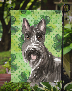11 x 15 1/2 in. Polyester Shamrocks Scottish Terrier Garden Flag 2-Sided 2-Ply