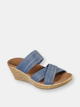 Load image into Gallery viewer, Womens/Ladies Beverlee Canyon Dangle Wedge Sandals (Navy/Brown)