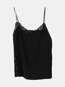 Lagence Women's Black Janet Lace-Trimmed Silk Camisole Tanks & Cami