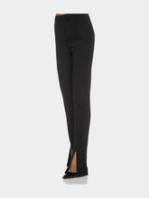 Load image into Gallery viewer, Slit Front Cigarette Pant In Black