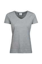 Load image into Gallery viewer, CLONE! Tee Jays Womens Luxury V-Neck Tee (Heather Gray)