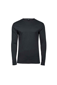 Tee Jays Mens Interlock Long-Sleeved T-Shirt (Dark Grey)