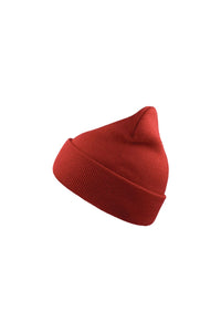 Wind Double Skin Beanie With Turn Up (Red)