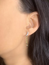 Load image into Gallery viewer, Moonlit Drop Star Diamond Earrings In 14K Yellow Gold Vermeil On Sterling Silver