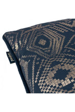 Load image into Gallery viewer, Tayanna Velvet Metallic Throw Pillow Cover - Navy