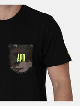 Load image into Gallery viewer, Black Tee with Camo Pocket