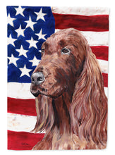 Load image into Gallery viewer, 28 x 40 in. Polyester Irish Setter with American Flag Flag Canvas House Size 2-Sided Heavyweight
