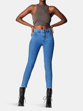 Load image into Gallery viewer, Cropped High Waist Jeans