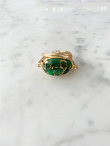 Torrey Ring in Green Mojave Copper Turquoise
