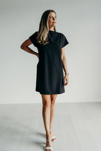 Mock Neck Shoulder Zip Dress