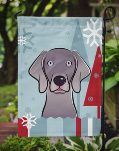 11 x 15 1/2 in. Polyester Winter Holiday Weimaraner Garden Flag 2-Sided 2-Ply