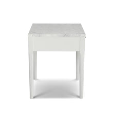 Load image into Gallery viewer, Alto 18&quot; Square Italian Carrara White Marble Side Table With White Legs