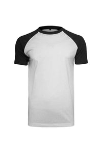 Mens Raglan Contrast Short Sleeve T-Shirt - White/Black