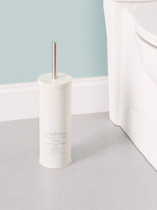Paris Collection Savon Des Gentil Series Hide-Away and Splash Proof Toilet Brush with Hygienic Holder, Cream
