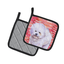 Load image into Gallery viewer, Bichon Frise Love Pair of Pot Holders