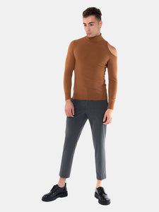 Cashmere Shoulder Cut-Out Turtleneck Sweater