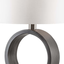 Load image into Gallery viewer, Nova of California Tracey Ring 24&quot; Table Lamp in Charcoal Gray and Brushed Nickel with On/Off Switch