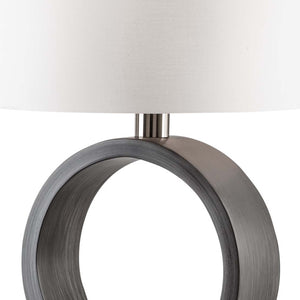 Nova of California Tracey Ring 24" Table Lamp in Charcoal Gray and Brushed Nickel with On/Off Switch