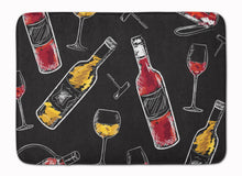 Load image into Gallery viewer, 19 in x 27 in Red and White Wine on Black Machine Washable Memory Foam Mat