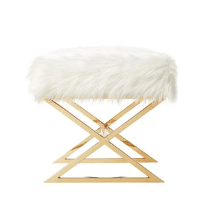 Liam Faux Fur Ottoman