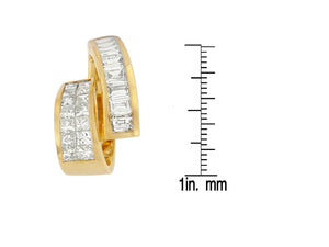 14K Yellow Gold 1 5/8 cttw Princess and Baguette Cut Diamond Fashion Pendant Necklace