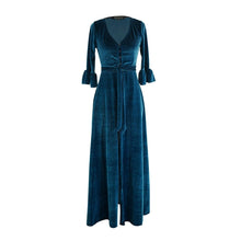 Load image into Gallery viewer, Peacock Velvet Peignoir Dressing Gown