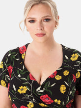 Load image into Gallery viewer, Sweetheart Dress in Poppy Black (Curve)