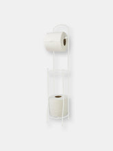 Load image into Gallery viewer, Free-Standing Vinyl Coated Steel Dispensing Toilet Paper Holder, White
