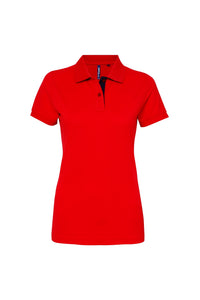 Womens/Ladies Short Sleeve Contrast Polo Shirt
