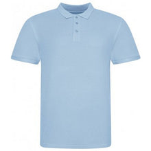 Load image into Gallery viewer, Awdis Mens Piqu Cotton Short-Sleeved Polo Shirt (Sky Blue)