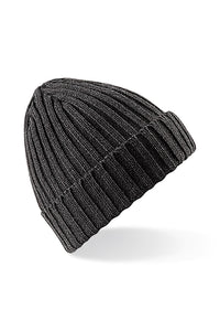 Unisex Winter Chunky Ribbed Beanie Hat - Charcoal