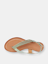 Load image into Gallery viewer, Mabel Green Flat Sandals
