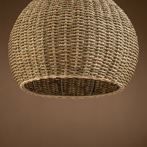 Annika 1-Light Brown Pendant Design Pendant Light With Rattan Shade