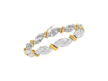 Load image into Gallery viewer, 14K Two-Toned Princess-cut Diamond Bracelet
