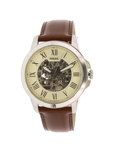 Grant ME3099 Elegant Chinese Movement Fashionable Automatic Dark Brown Leather Watch