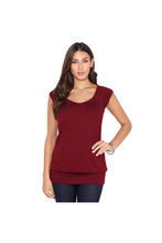 Load image into Gallery viewer, Cap Sleeve Banded Hem Jersey Top - Wine