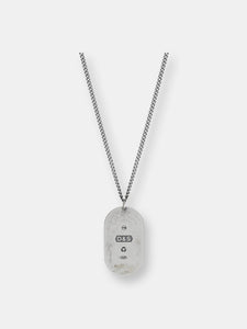Sterling Silver Stone Dog Tag Necklace