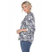 Load image into Gallery viewer, Pleated Long Sleeve Floral Print Blouse