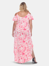 Load image into Gallery viewer, Plus Size Cold Shoulder Tie-Dye Maxi Dress