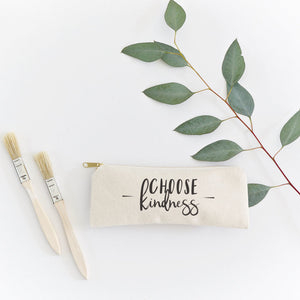 Choose Kindness Cotton Canvas Pencil Case And Travel Pouch