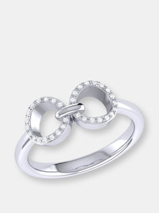 Binoculars Infinity Diamond Ring in Sterling Silver