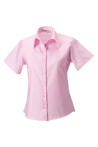 Russell Collection Ladies/Womens Short Sleeve Ultimate Non-Iron Shirt (Classic Pink)